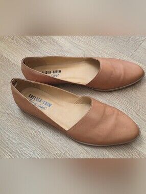 Chelsea Crew Tan Leather Slip-on Flats - Classic Almond